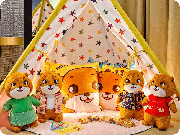 Tiger cub plushie mascots collection