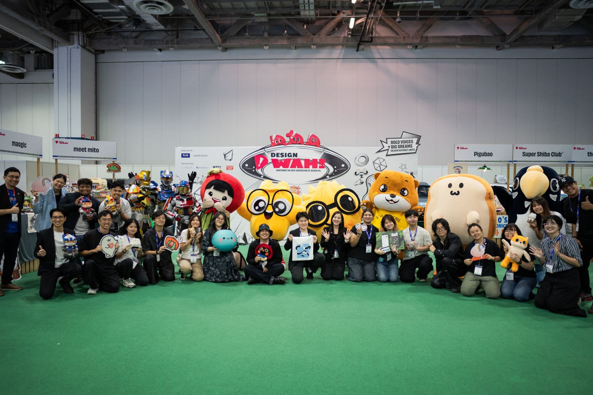 Mascots and young character designers at the Design WAH! showcase at FLAsia